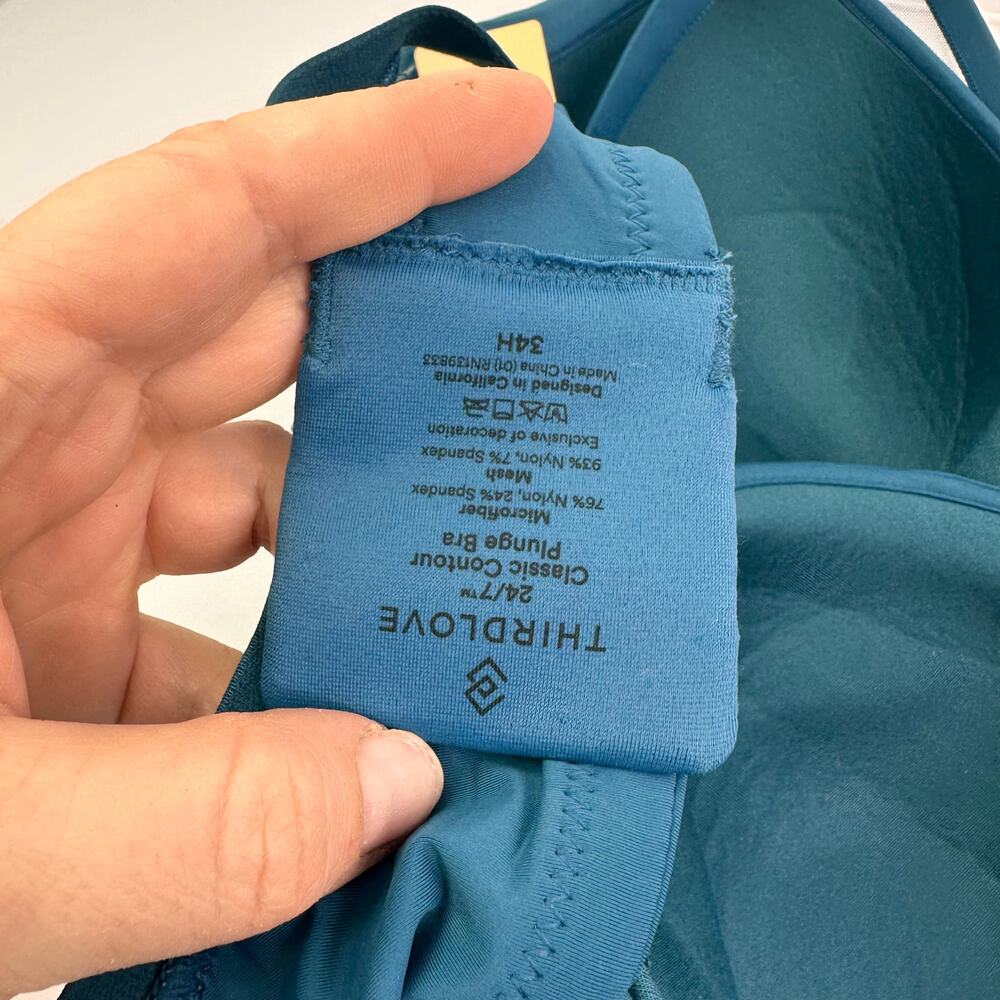 Sunday Sale!!!!! Thirdlove 24/7 Size 34H teal Classic contour plunge Underwire - Picture 3 of 5